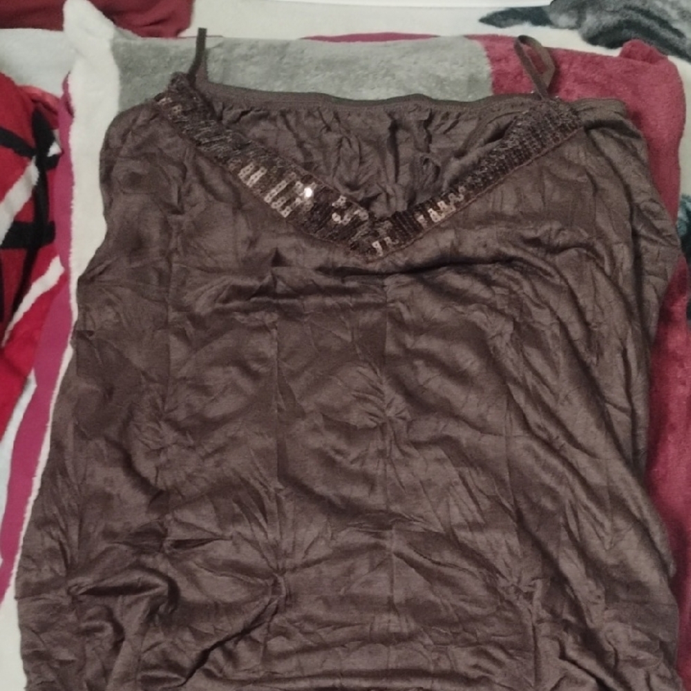 Brown Sequin Women's Top